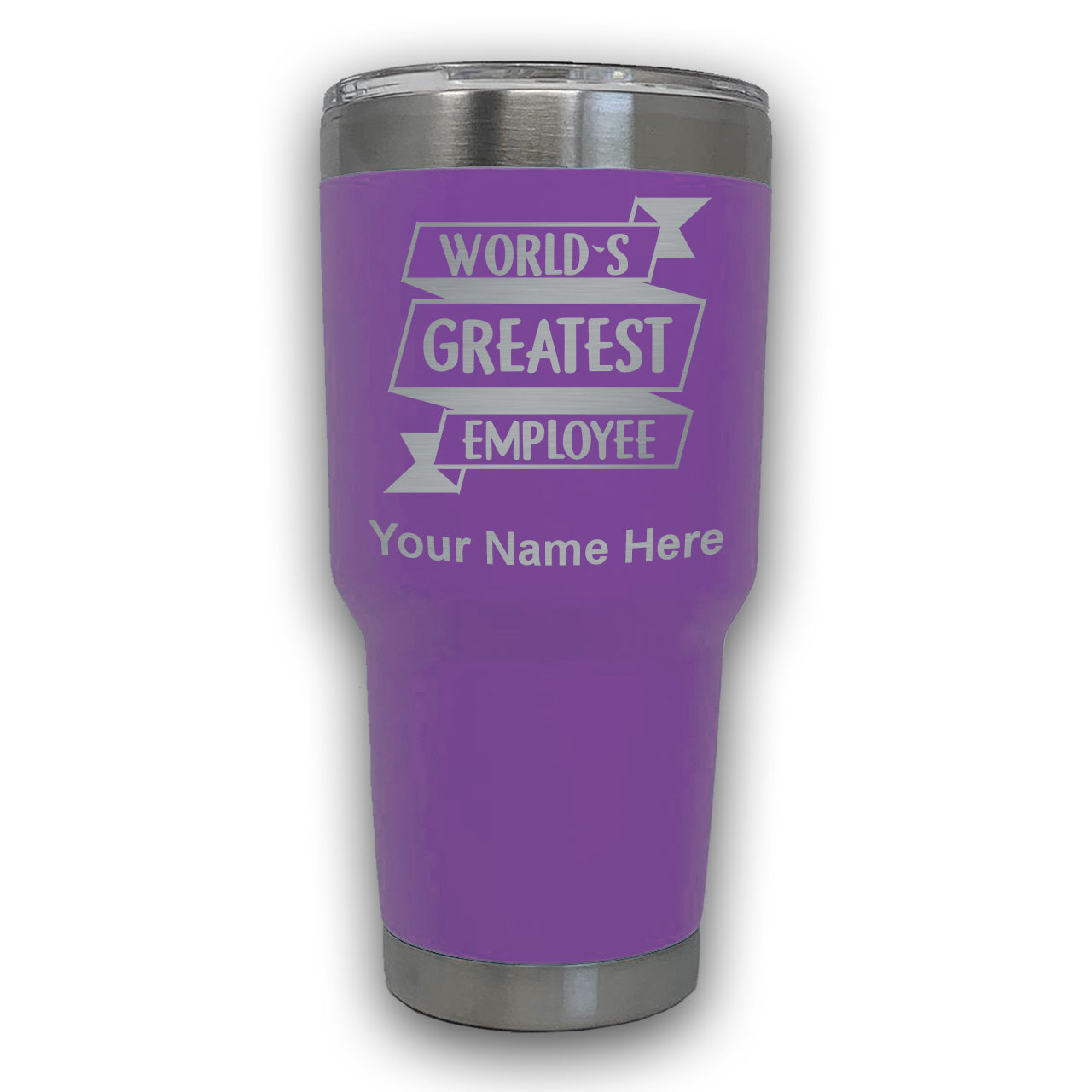 LaserGram 30oz Tumbler Mug, World's Greatest Employee, Personalized Engraving Included