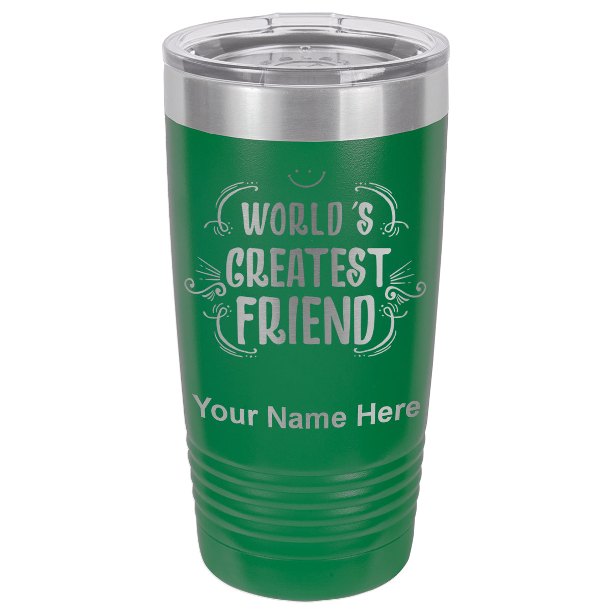 20oz Vacuum Insulated Tumbler Mug, World's Greatest Friend, Personalized Engraving Included