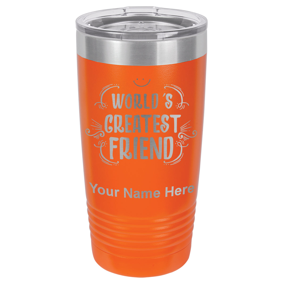 20oz Vacuum Insulated Tumbler Mug, World's Greatest Friend, Personalized Engraving Included