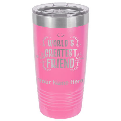 20oz Vacuum Insulated Tumbler Mug, World's Greatest Friend, Personalized Engraving Included