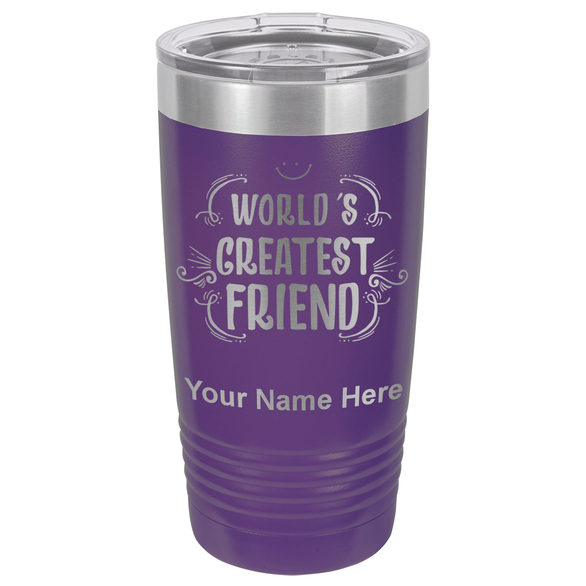 20oz Vacuum Insulated Tumbler Mug, World's Greatest Friend, Personalized Engraving Included