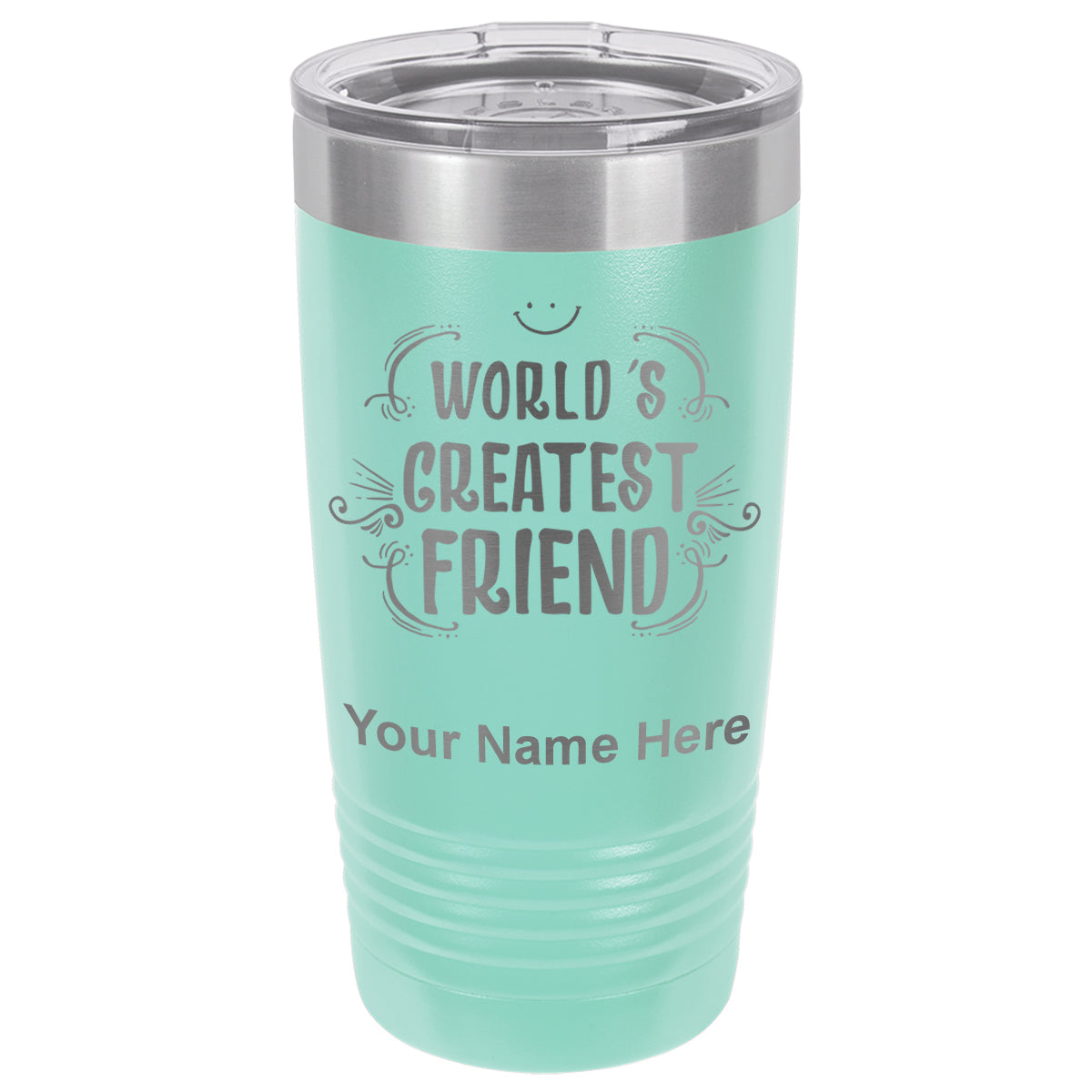 20oz Vacuum Insulated Tumbler Mug, World's Greatest Friend, Personalized Engraving Included