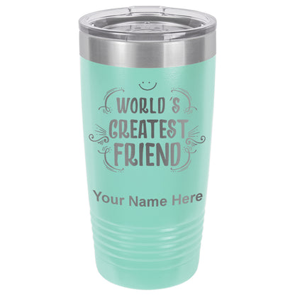 20oz Vacuum Insulated Tumbler Mug, World's Greatest Friend, Personalized Engraving Included