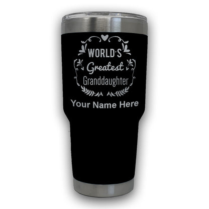 LaserGram 30oz Tumbler Mug, World's Greatest Granddaughter, Personalized Engraving Included