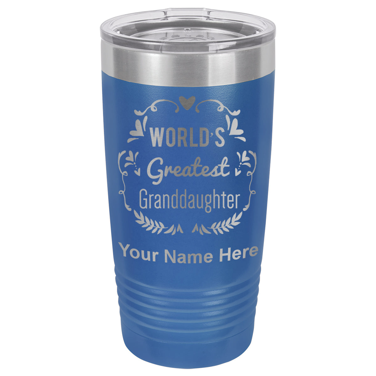 20oz Vacuum Insulated Tumbler Mug, World's Greatest Granddaughter, Personalized Engraving Included