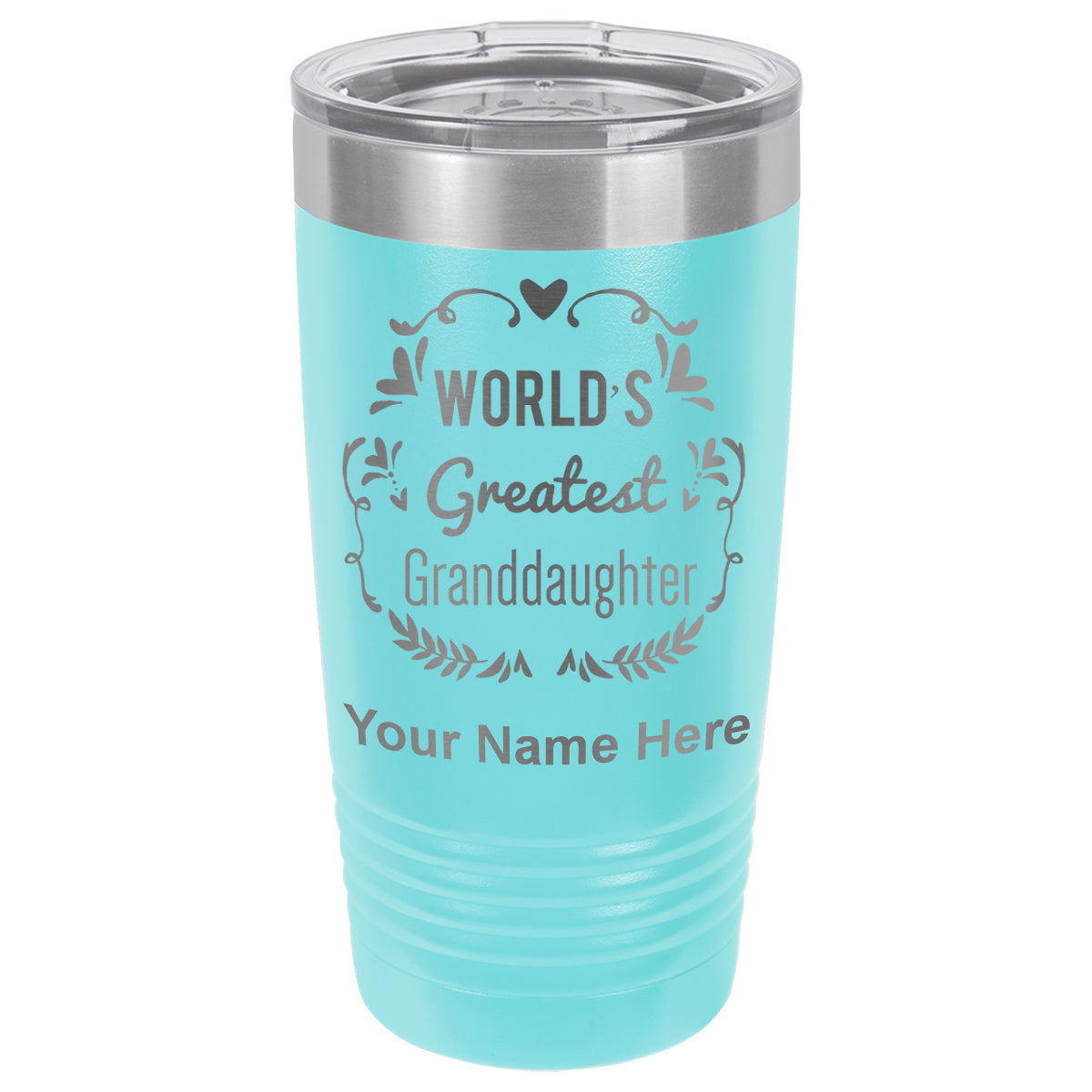 20oz Vacuum Insulated Tumbler Mug, World's Greatest Granddaughter, Personalized Engraving Included