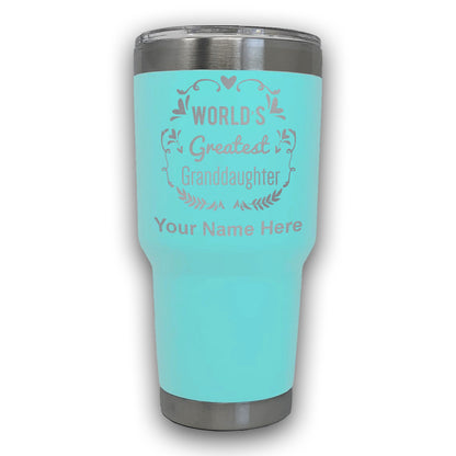 LaserGram 30oz Tumbler Mug, World's Greatest Granddaughter, Personalized Engraving Included