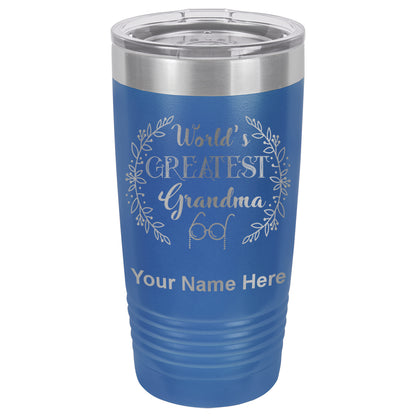 20oz Vacuum Insulated Tumbler Mug, World's Greatest Grandma, Personalized Engraving Included