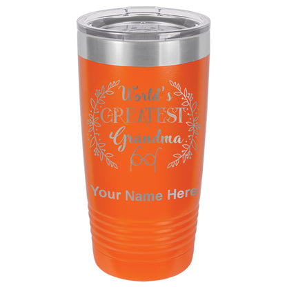 20oz Vacuum Insulated Tumbler Mug, World's Greatest Grandma, Personalized Engraving Included