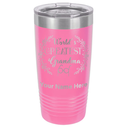 20oz Vacuum Insulated Tumbler Mug, World's Greatest Grandma, Personalized Engraving Included