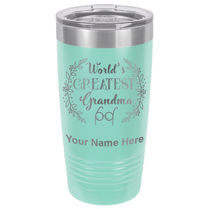 20oz Vacuum Insulated Tumbler Mug, World's Greatest Grandma, Personalized Engraving Included