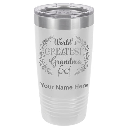 20oz Vacuum Insulated Tumbler Mug, World's Greatest Grandma, Personalized Engraving Included