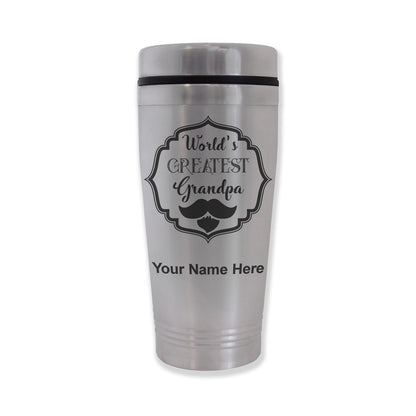 Commuter Travel Mug, World's Greatest Grandpa, Personalized Engraving Included