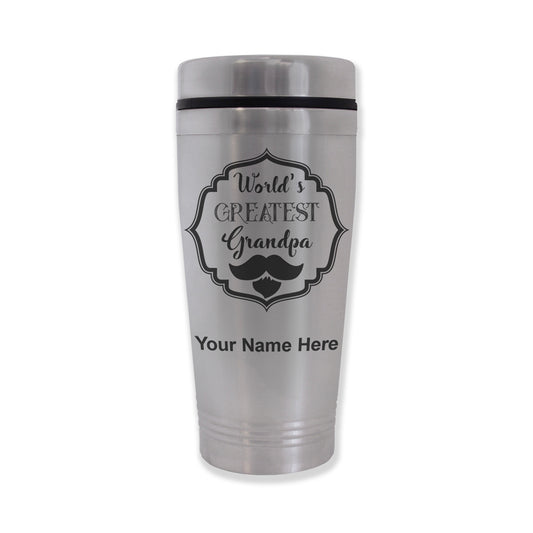 Commuter Travel Mug, World's Greatest Grandpa, Personalized Engraving Included