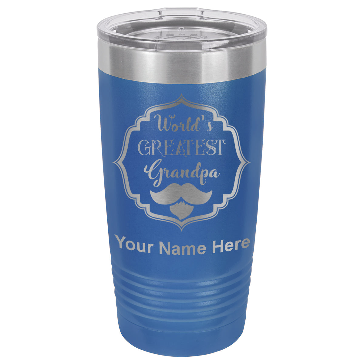 20oz Vacuum Insulated Tumbler Mug, World's Greatest Grandpa, Personalized Engraving Included