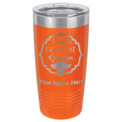 20oz Vacuum Insulated Tumbler Mug, World's Greatest Grandpa, Personalized Engraving Included