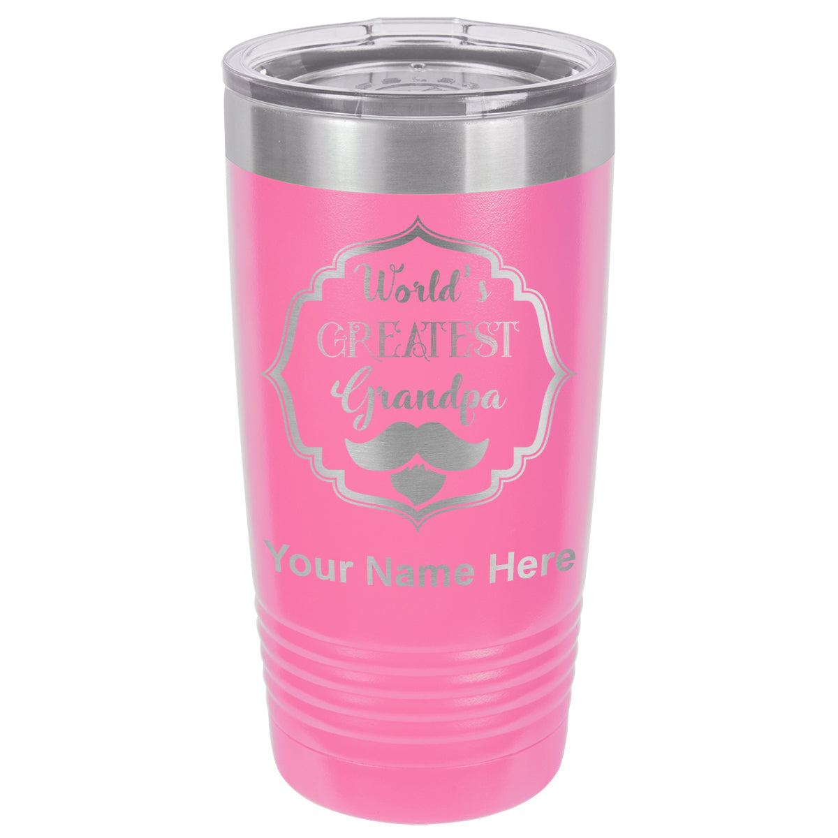 20oz Vacuum Insulated Tumbler Mug, World's Greatest Grandpa, Personalized Engraving Included