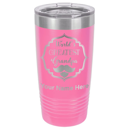 20oz Vacuum Insulated Tumbler Mug, World's Greatest Grandpa, Personalized Engraving Included