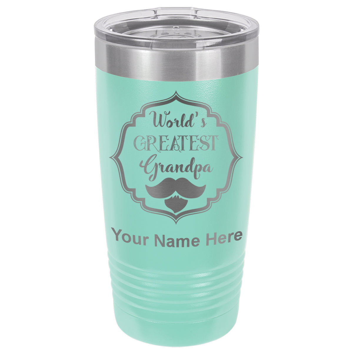 20oz Vacuum Insulated Tumbler Mug, World's Greatest Grandpa, Personalized Engraving Included