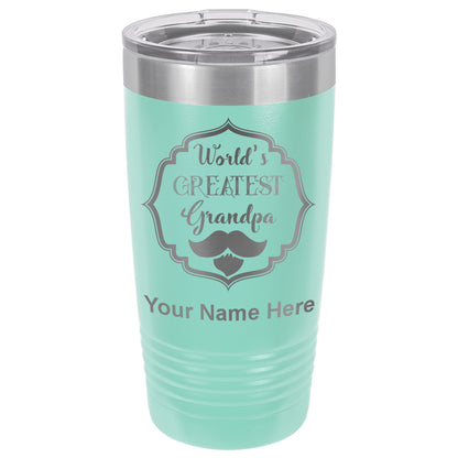 20oz Vacuum Insulated Tumbler Mug, World's Greatest Grandpa, Personalized Engraving Included