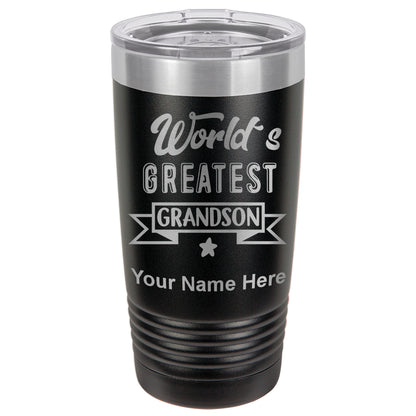 20oz Vacuum Insulated Tumbler Mug, World's Greatest Grandson, Personalized Engraving Included