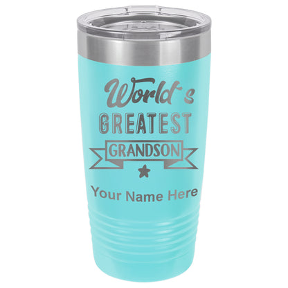 20oz Vacuum Insulated Tumbler Mug, World's Greatest Grandson, Personalized Engraving Included