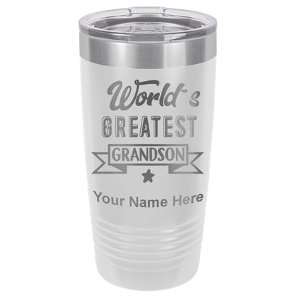 20oz Vacuum Insulated Tumbler Mug, World's Greatest Grandson, Personalized Engraving Included