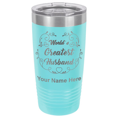 20oz Vacuum Insulated Tumbler Mug, World's Greatest Husband, Personalized Engraving Included