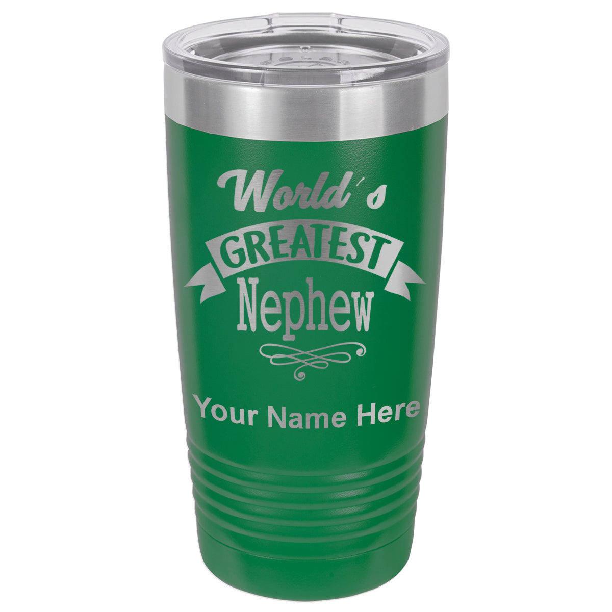 20oz Vacuum Insulated Tumbler Mug, World's Greatest Nephew, Personalized Engraving Included