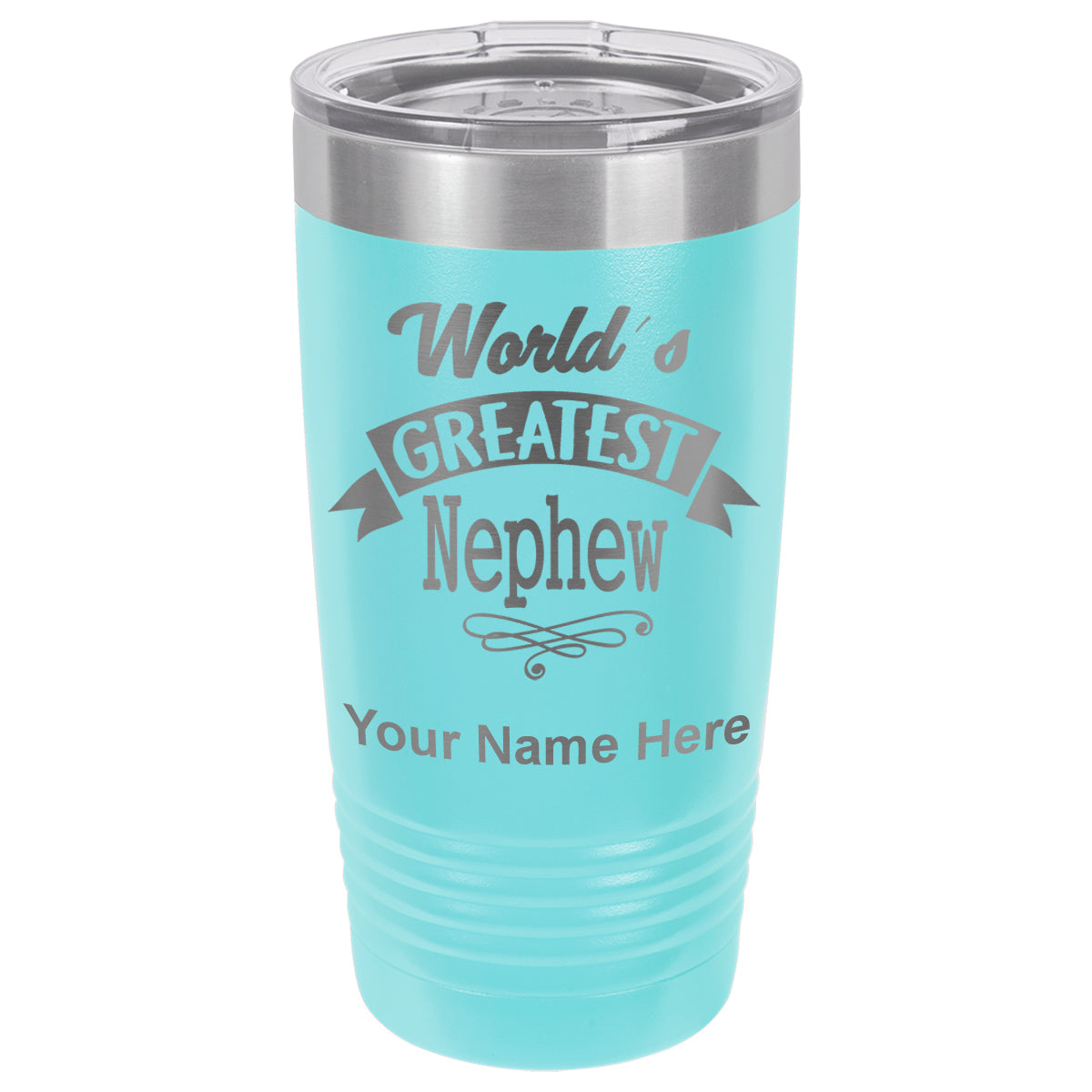 20oz Vacuum Insulated Tumbler Mug, World's Greatest Nephew, Personalized Engraving Included