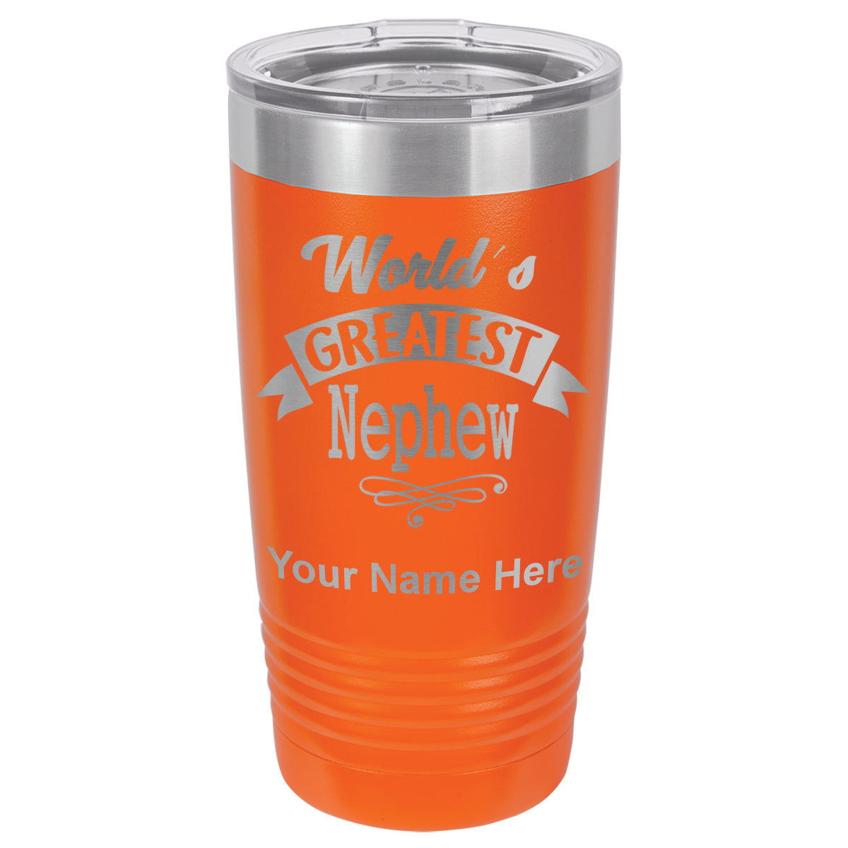 20oz Vacuum Insulated Tumbler Mug, World's Greatest Nephew, Personalized Engraving Included