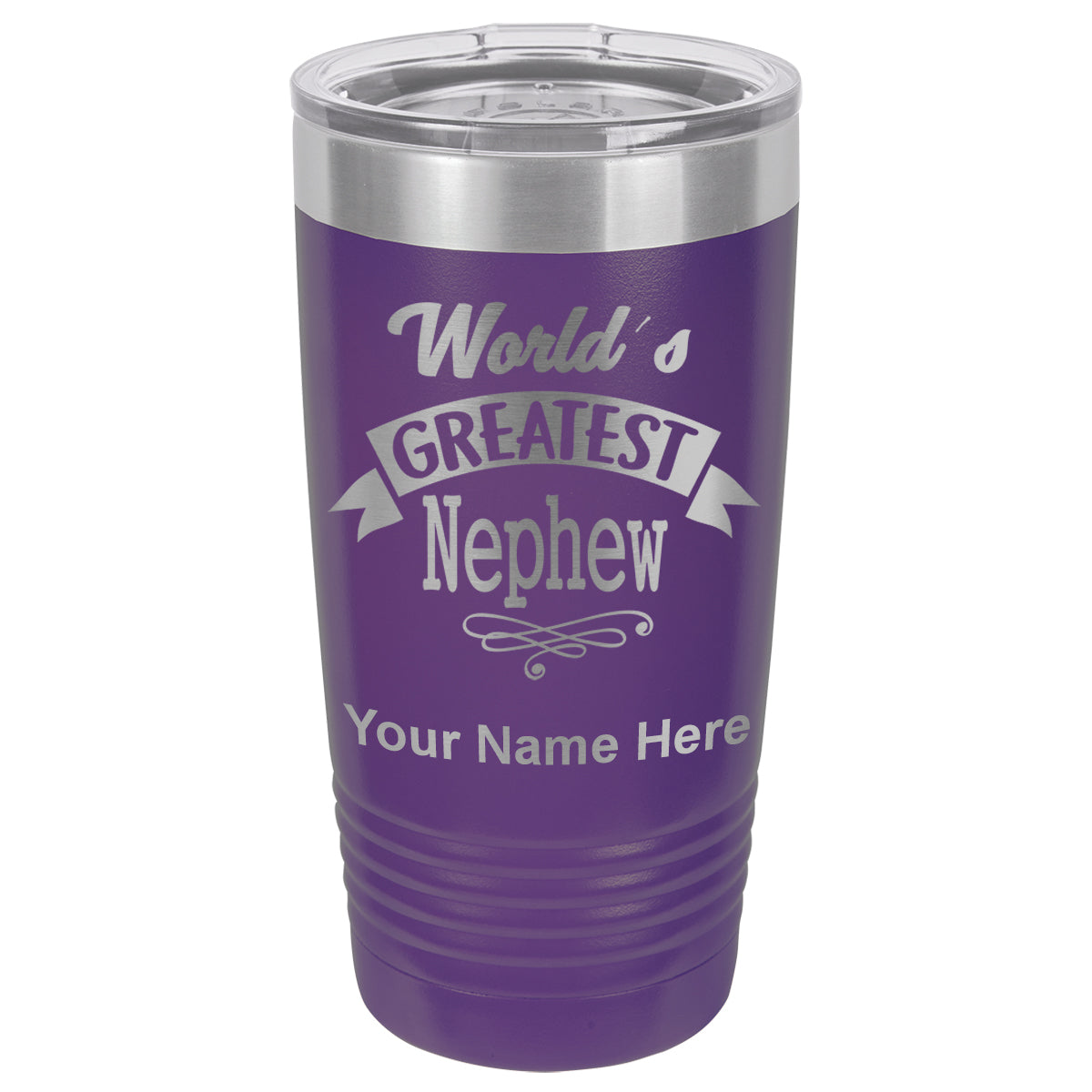 20oz Vacuum Insulated Tumbler Mug, World's Greatest Nephew, Personalized Engraving Included