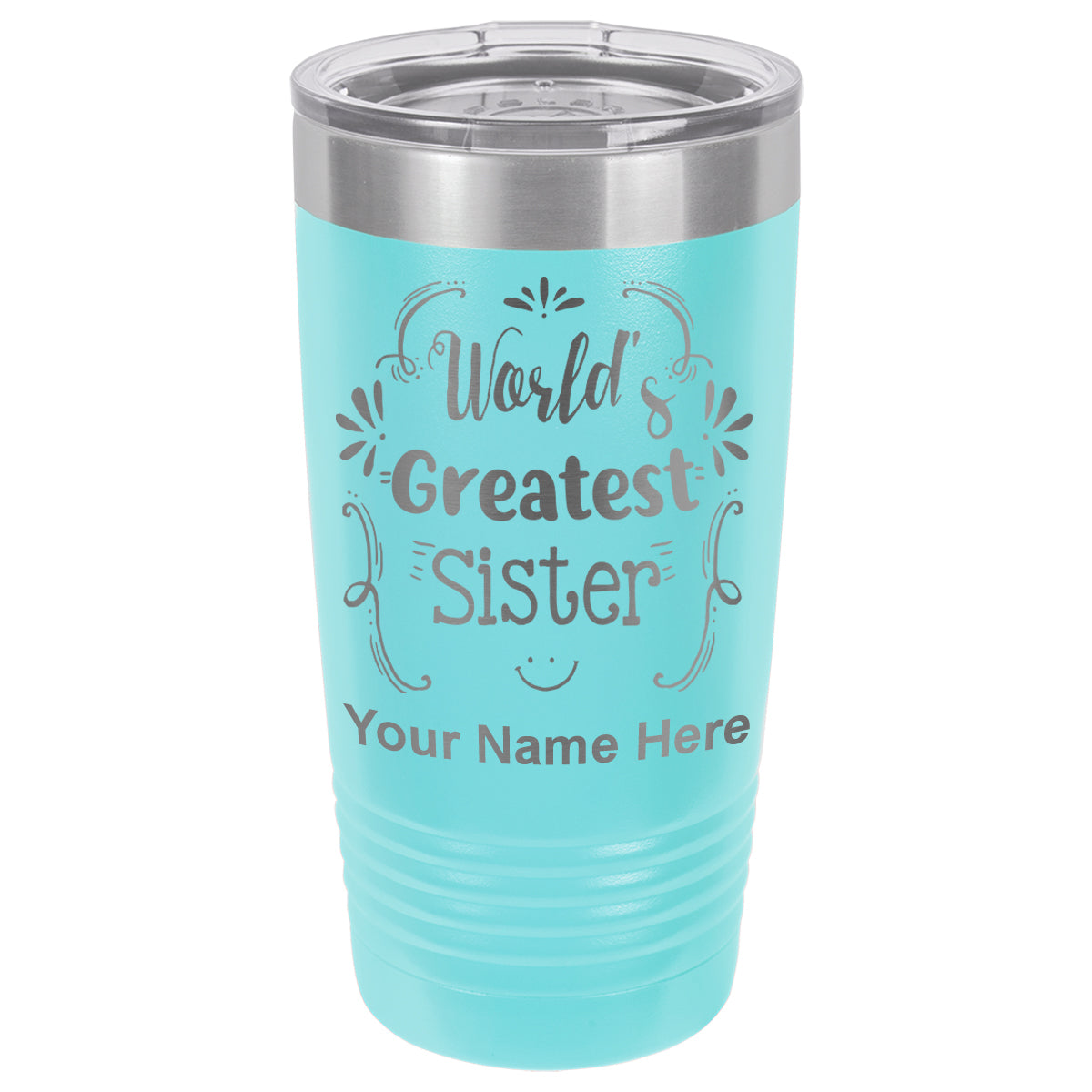20oz Vacuum Insulated Tumbler Mug, World's Greatest Sister, Personalized Engraving Included