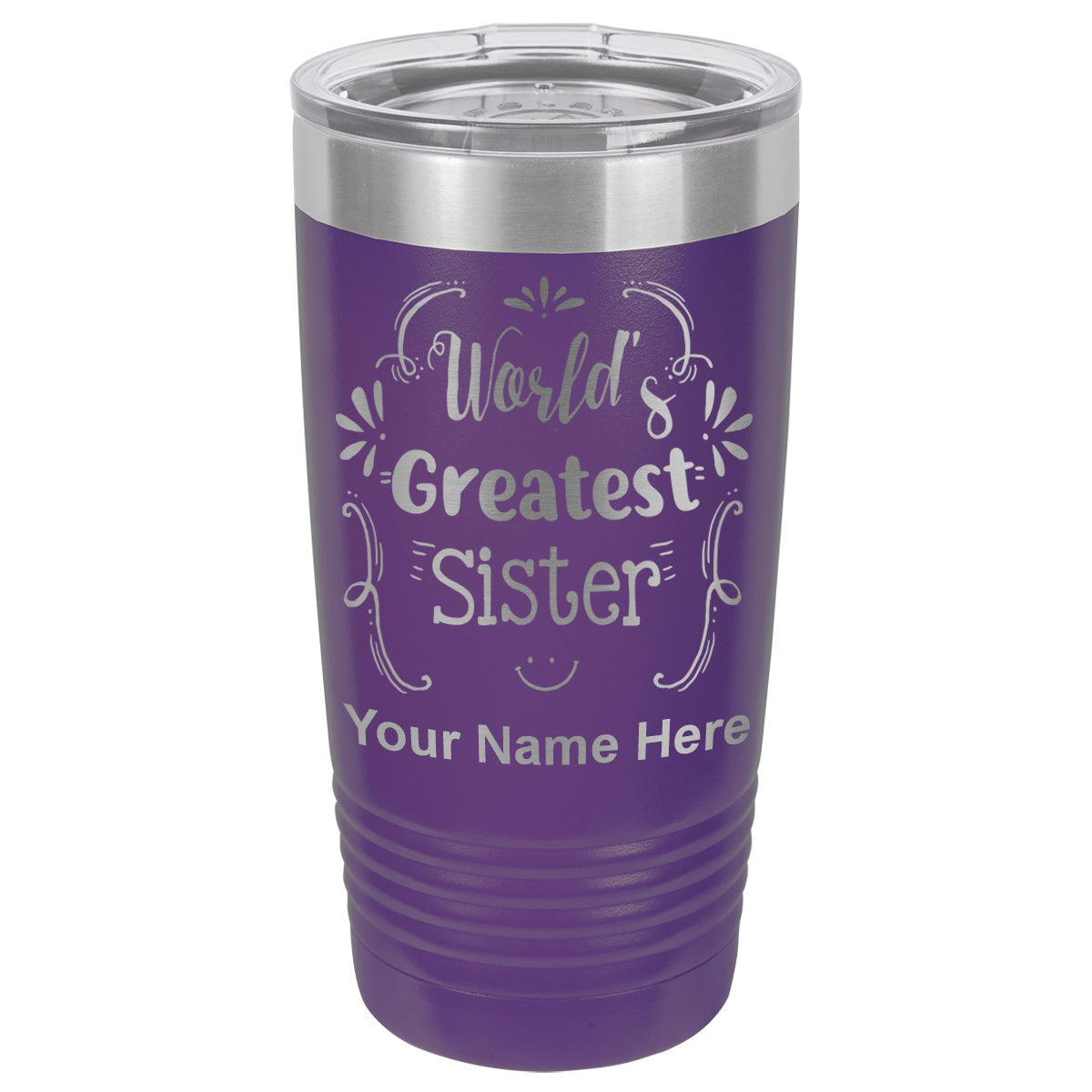 20oz Vacuum Insulated Tumbler Mug, World's Greatest Sister, Personalized Engraving Included