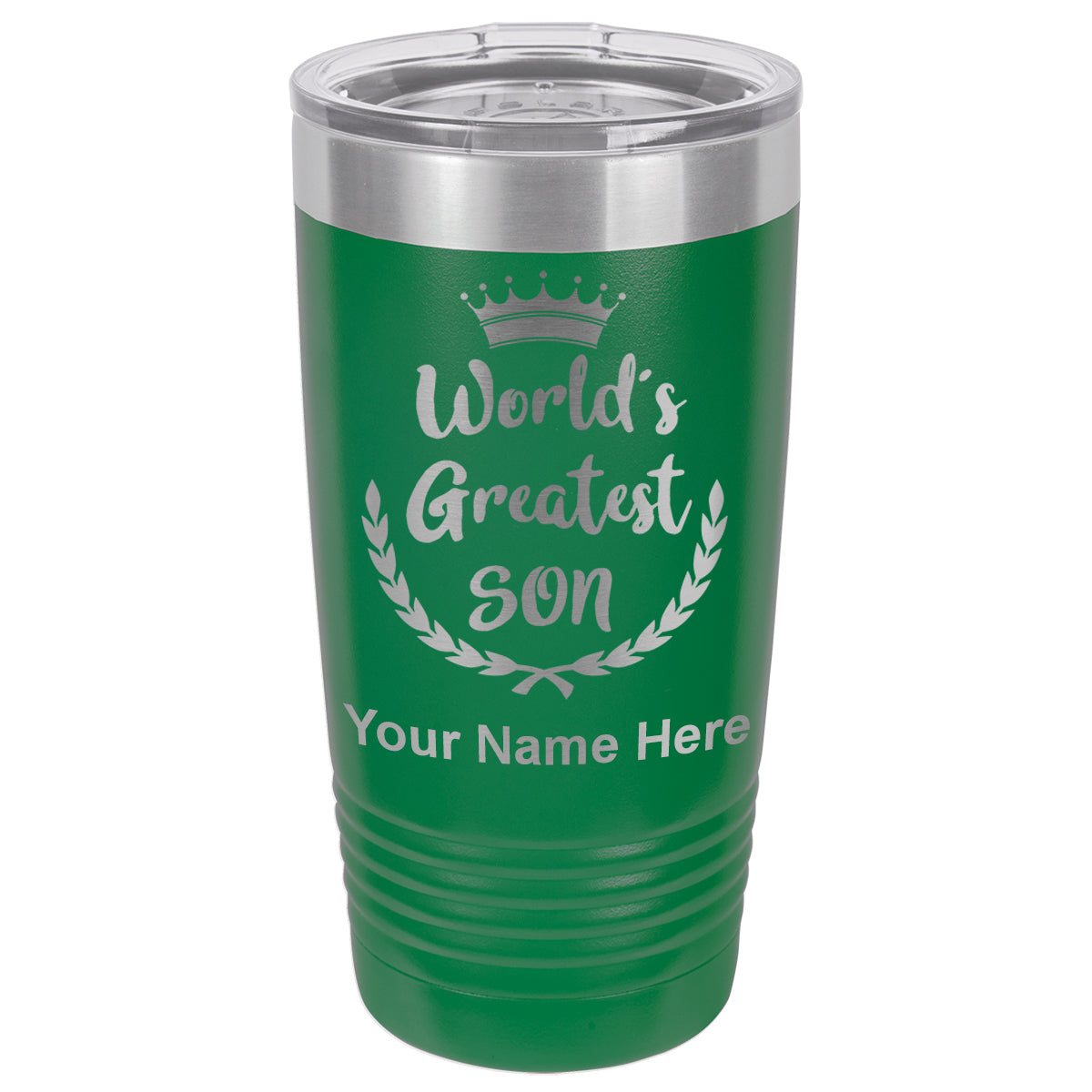 20oz Vacuum Insulated Tumbler Mug, World's Greatest Son, Personalized Engraving Included