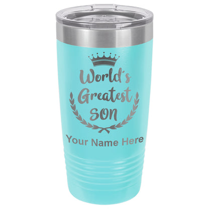20oz Vacuum Insulated Tumbler Mug, World's Greatest Son, Personalized Engraving Included