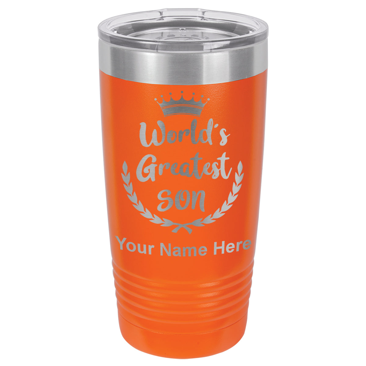 20oz Vacuum Insulated Tumbler Mug, World's Greatest Son, Personalized Engraving Included