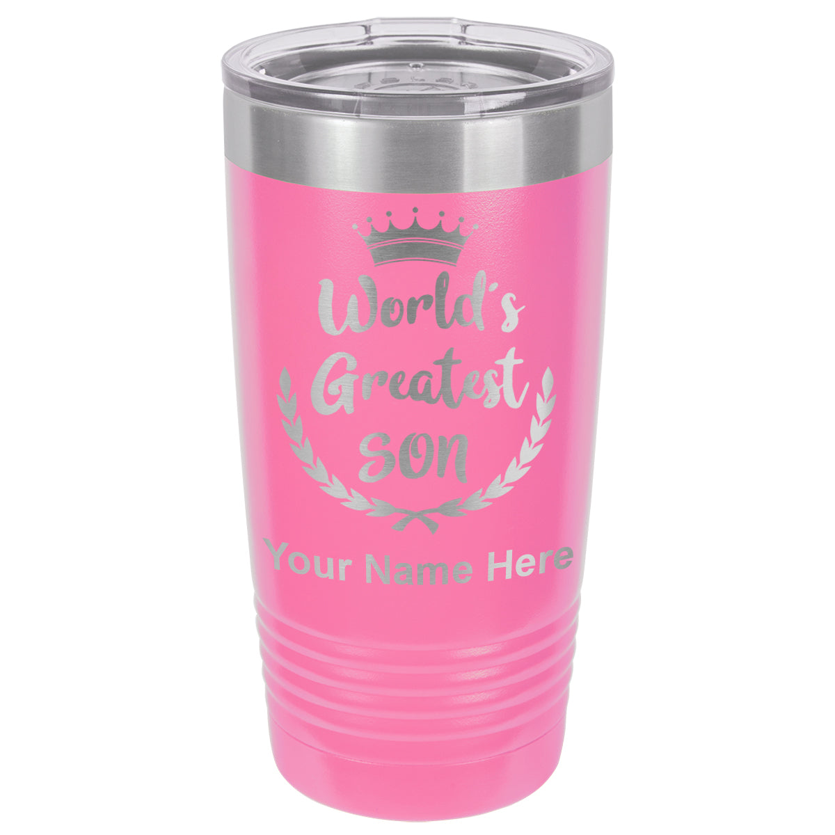 20oz Vacuum Insulated Tumbler Mug, World's Greatest Son, Personalized Engraving Included