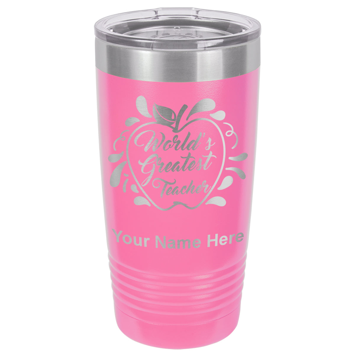 20oz Vacuum Insulated Tumbler Mug, World's Greatest Teacher, Personalized Engraving Included