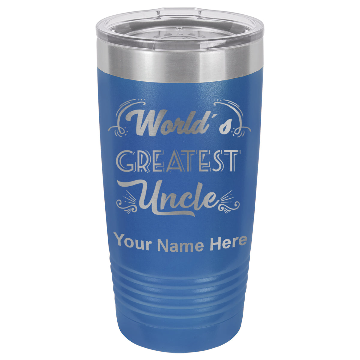 20oz Vacuum Insulated Tumbler Mug, World's Greatest Uncle, Personalized Engraving Included