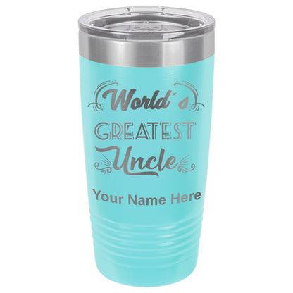 20oz Vacuum Insulated Tumbler Mug, World's Greatest Uncle, Personalized Engraving Included