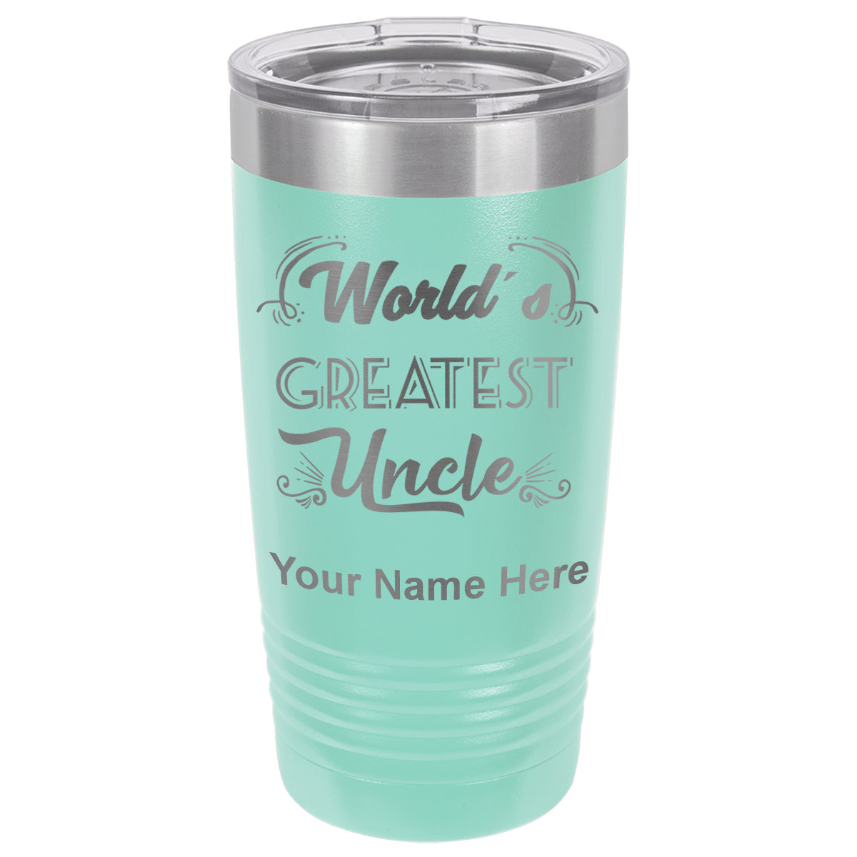 20oz Vacuum Insulated Tumbler Mug, World's Greatest Uncle, Personalized Engraving Included