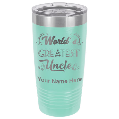20oz Vacuum Insulated Tumbler Mug, World's Greatest Uncle, Personalized Engraving Included