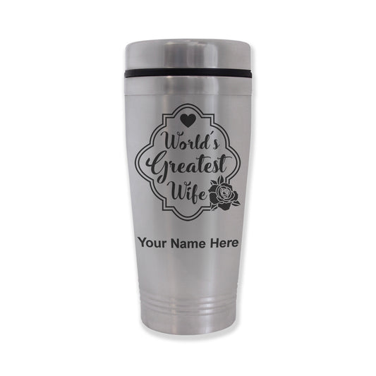 Commuter Travel Mug, World's Greatest Wife, Personalized Engraving Included