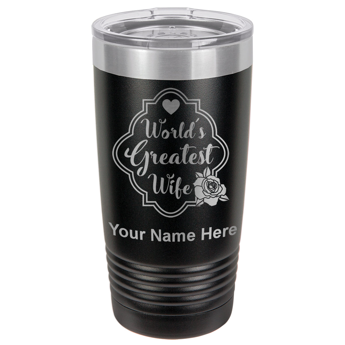 20oz Vacuum Insulated Tumbler Mug, World's Greatest Wife, Personalized Engraving Included