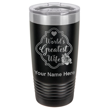 20oz Vacuum Insulated Tumbler Mug, World's Greatest Wife, Personalized Engraving Included