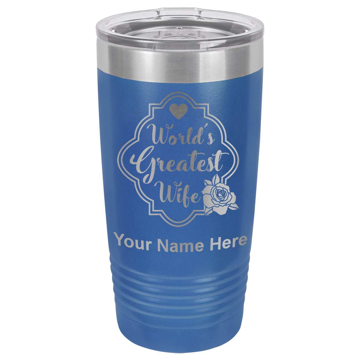 20oz Vacuum Insulated Tumbler Mug, World's Greatest Wife, Personalized Engraving Included