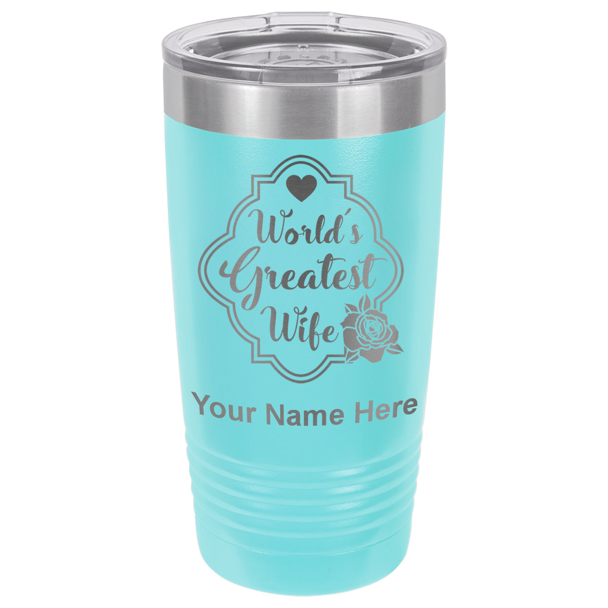 20oz Vacuum Insulated Tumbler Mug, World's Greatest Wife, Personalized Engraving Included