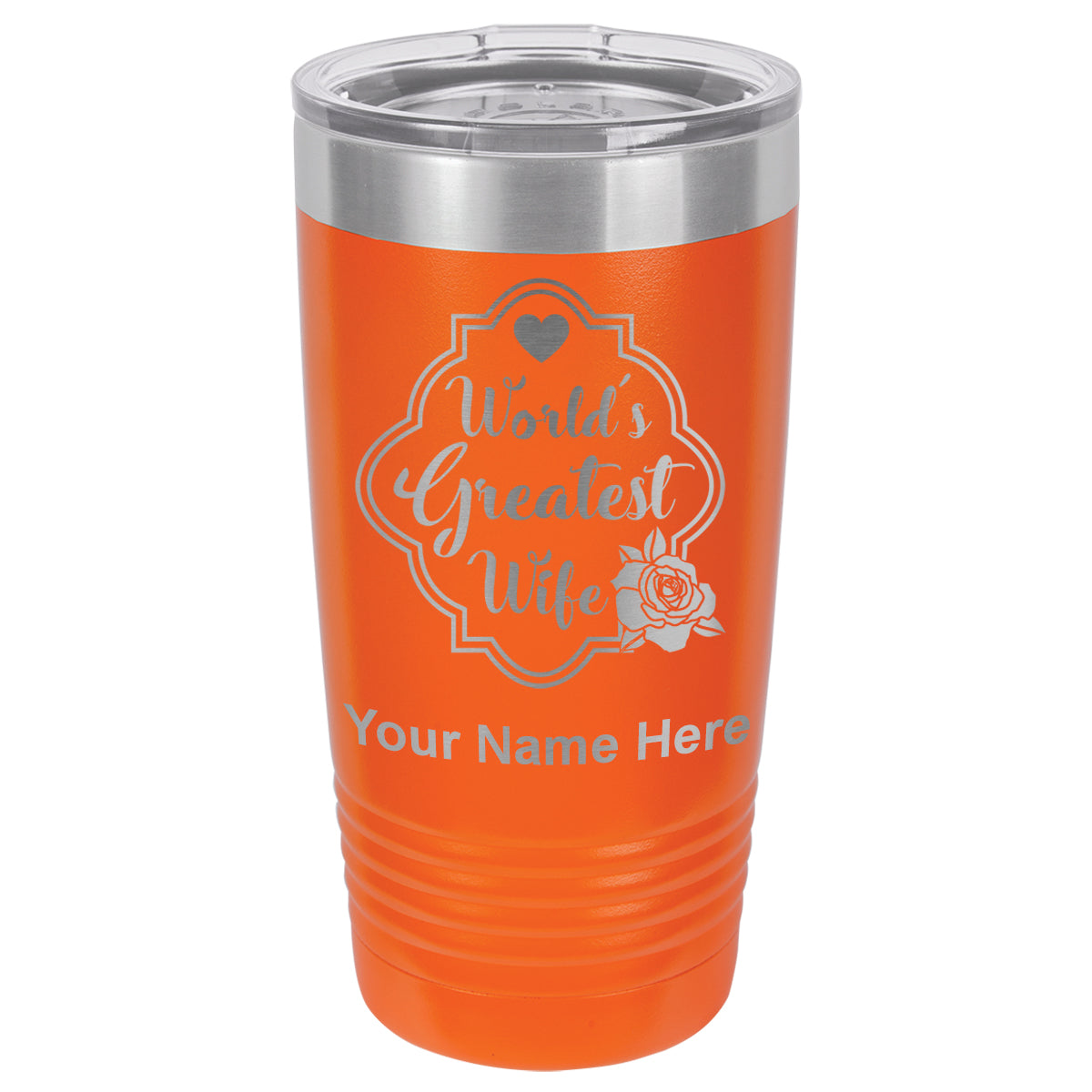 20oz Vacuum Insulated Tumbler Mug, World's Greatest Wife, Personalized Engraving Included