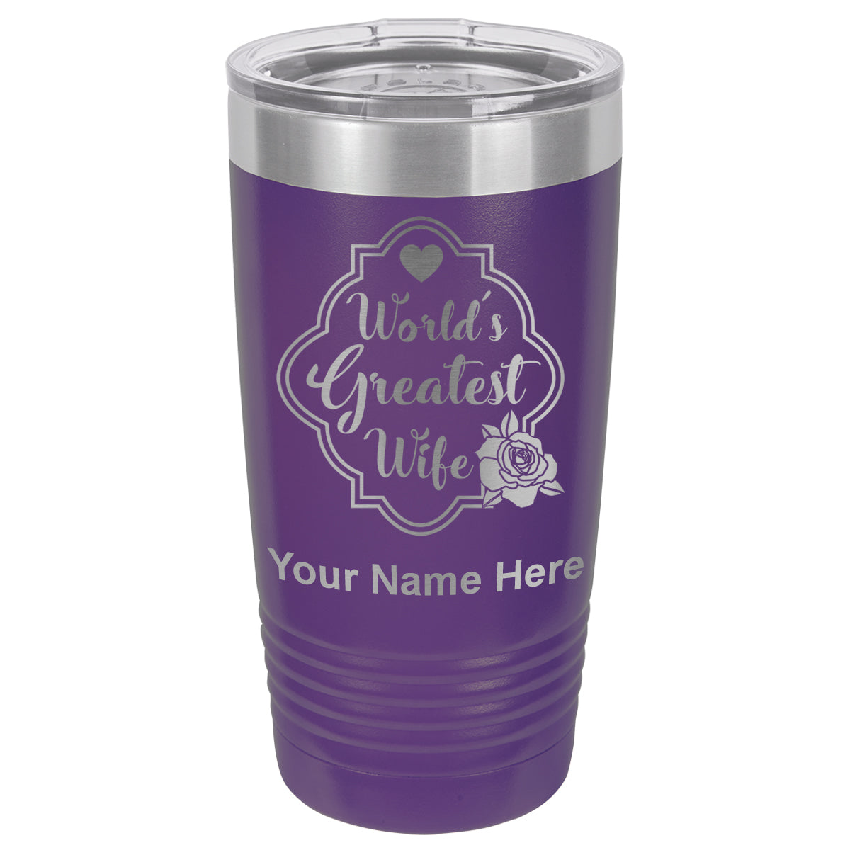 20oz Vacuum Insulated Tumbler Mug, World's Greatest Wife, Personalized Engraving Included